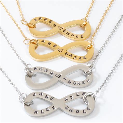 Infinity Name Necklace Personalized Infinity Necklace Three Etsy