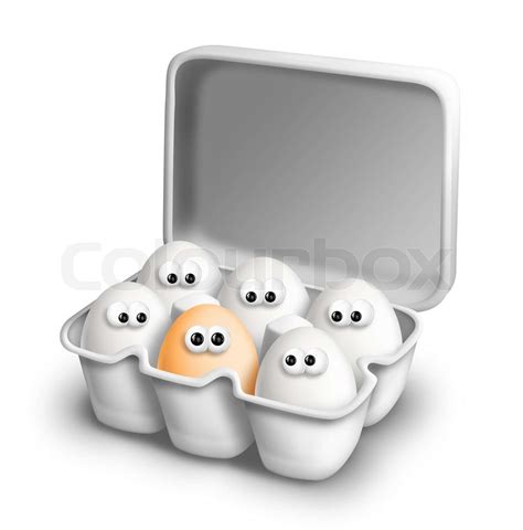 Funny Cartoon Eggs In Egg Carton Stock Image Colourbox