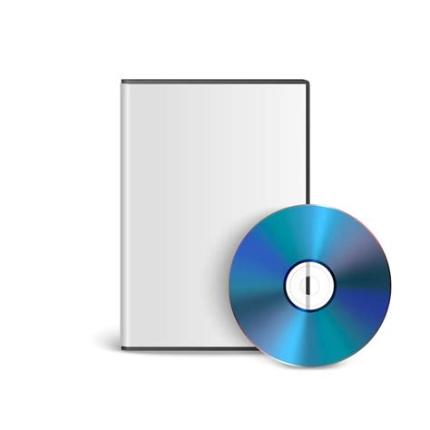 Vector D Dvd De Cd Azul Realista Con Caja De Papel Aislada En El