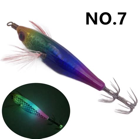 Bosisa G Cm Fishing Bait Luminous Wooden Shrimp Squid Hook Fake Bait