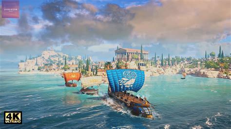 Relaxing Sailing Trip In Assassinss Creed Odyssey Ambience Ocean Sounds 4k Ultra Youtube