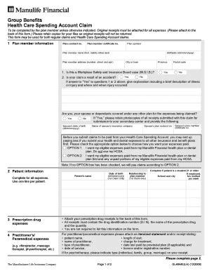 Fillablemanulife Extended Health Claim Form Fill Online Printable