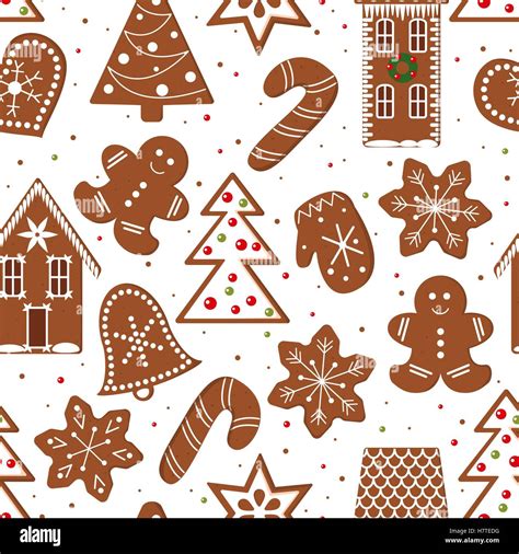 Gingerbread Figures Seamless Pattern Vector Stock Vector Image Art