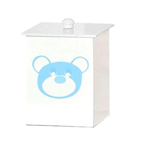 Conjunto de Potes Urso dengoso Azul Bebê MDF Mega Loja do Bebê Mega