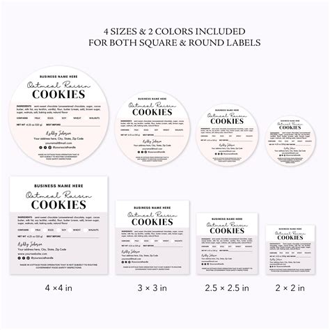 Cottage Food Label Home Baked Goods Label Printable Food Label Cottage