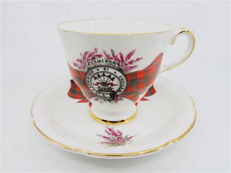 Cameron Tartan Tea Cup And Saucer By Royal Grafton Aonaibh Etsy