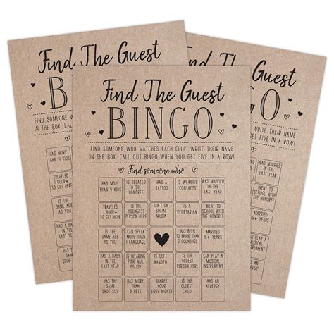 Buy Kraft Find The Guest Bingo Game For Bridal Shower Baby Shower And