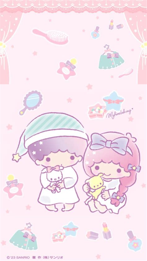 𝒎𝒚𝒌𝒊𝒌𝒊 ☆ 𝒎𝒆𝒍𝒂𝒍𝒂 ༚ | Little twin stars, Hello kitty, Sanrio wallpaper