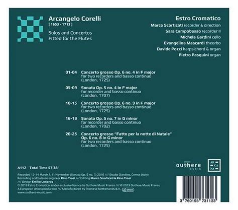 Arcangelo Corelli Concerti Grossi Op 6 Nr 4 8 9 CD Jpc