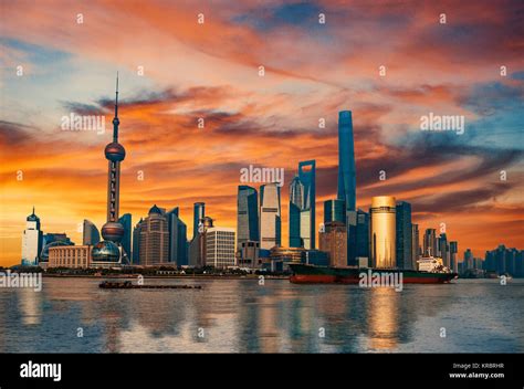 Shanghai City Skyline Stock Photo Alamy