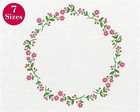 Flower Circle Border Embroidery Design Machine Embroidery | Etsy ...