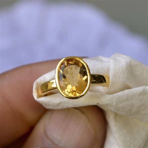 Stone Rings For Men Yellow Stone Rings Stone Gold Yellow Citrine