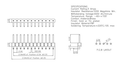 Mm Right Angle Pin Header Connectors Smolex