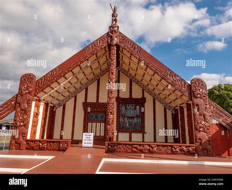 Wharenui Or Maori Meeting House Tamatekapua Marae Ohinemutu Te Arawa