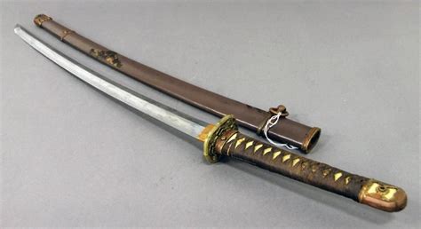 Japanese Wwii Military Samurai Sword With Cherry Blossom Mounts Edged