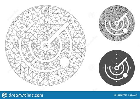 Radar Vector Mesh Network Model And Triangle Mosaik Icon Vektor