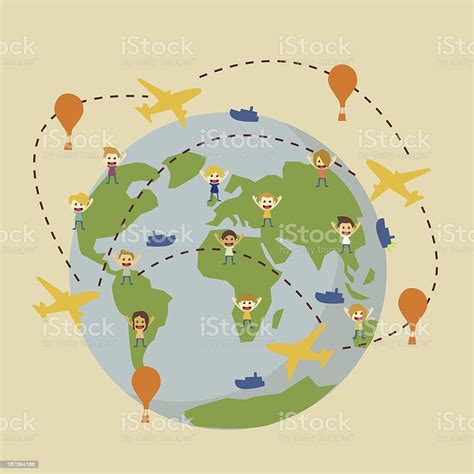 Vector World Travel Map Stock Illustration Download Image Now