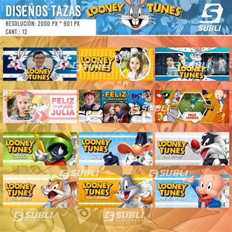 Plantillas Para Sublimar Tazas De Los Looney Tunes Subliplantillas