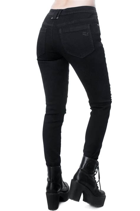 Kalhoty D Msk Killstar Forsaken Jeans Black Ksra