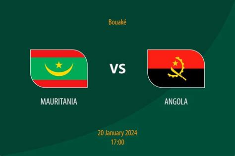 Mauritânia Vs Angola Modelo De Transmissão De Placar De Futebol Vetor