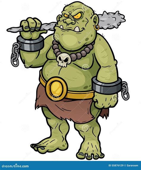 Ugly Ogre Face Vector Illustration | CartoonDealer.com #85288236