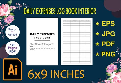 Daily Expenses Log Book Kdp Interior Graphic By Ah Kdp Store