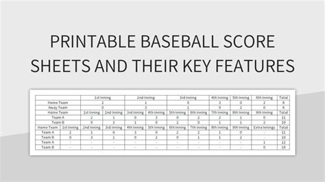 Printable Baseball Score Sheets And Their Key Features Excel Template