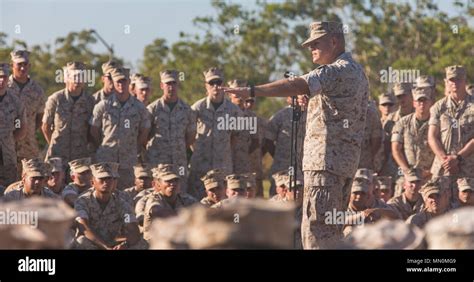 Commandant Of The Marine Corps Gen Robert B Neller Speaks To Marines