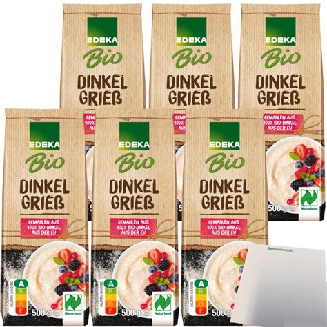 Edeka Bio Dinkelgrieß 6er Pack 6x500g Packung usy Block