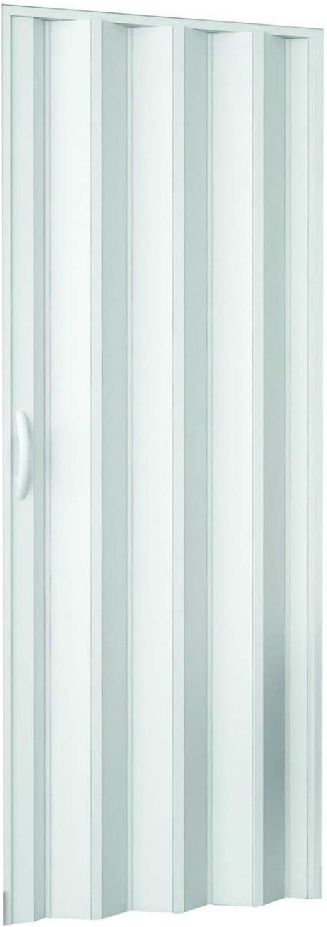 Porta A Soffietto Da Interno In PVC Bianca Vetro Satinato 88 5x214 Cm