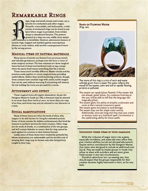 Remarkable Rings Dnd 5e Homebrew Dandd Dungeons And Dragons Dungeons