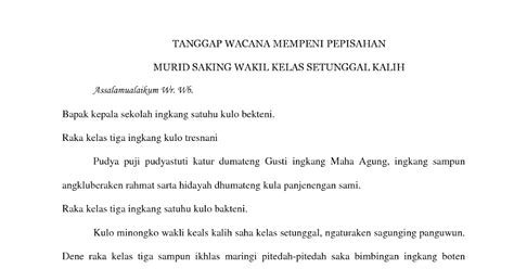 Contoh Pidato Perpisahan Yang Singkat Lakaran