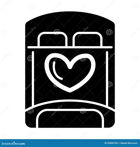 Bed For Lovers Simple Vector Icon Black And White Illustration Of Bed For Sex Solid Linear