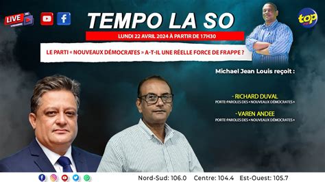 Tempo la So Michael Jean Louis reçoit Richard Duval et Varen Andee