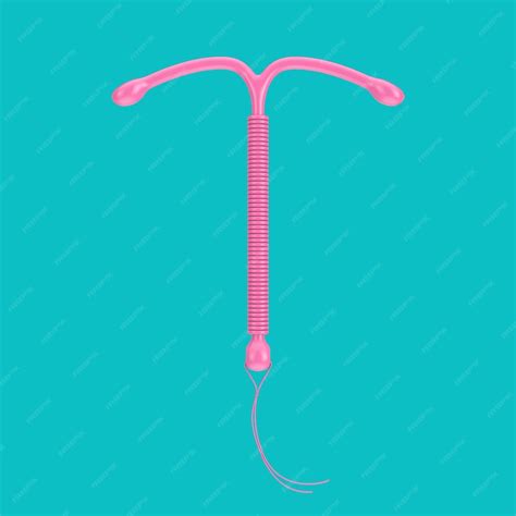 Premium Photo Birth Control Concept Pink T Shape Iud Copper