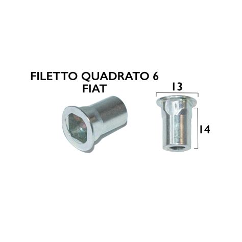 Inserto Filettato M5 Quadro Per Parafango Fiat Sistem Fix