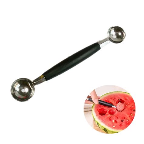 1pc Stainless Steel Fruit Spoon Dual Double End Melon Baller Scoop Ice