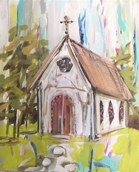 Abstract Church Painting Church Painting Vintage Church Painting