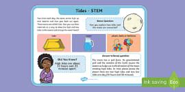 Tides Fact Worksheet Science Resource Twinkl