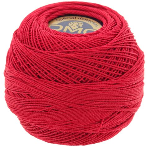 Fil 100 coton à crocheter DMC spécial dentelle Rouge vif n321