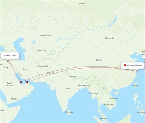 Flights From Erbil To Shanghai EBL To PVG Flight Routes