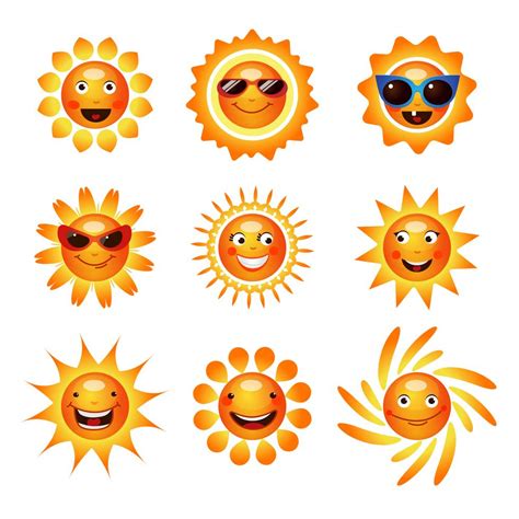 Sun Smile Smiley Icons Collection 462473 Vector Art At Vecteezy