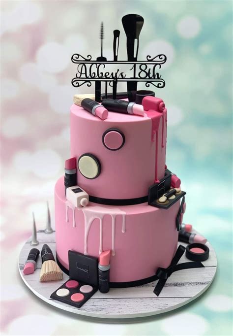 Pin By Grazia Serrone On Cakes In 2024 Make Up Cake Makeup Birthday