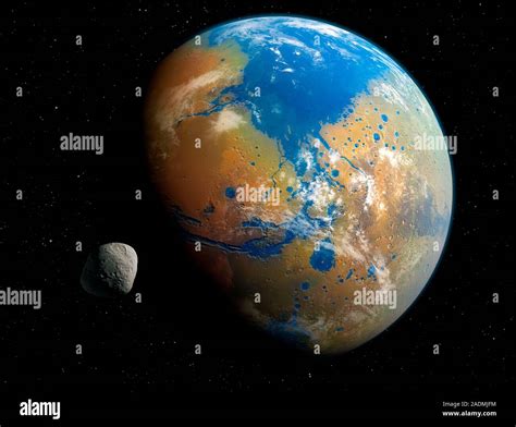 Terraformed Mars Computer Artwork Of The Planet Mars With Oceans Of