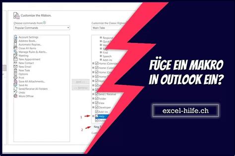 Füge Ein Makro In Outlook Ein Excel Hilfech