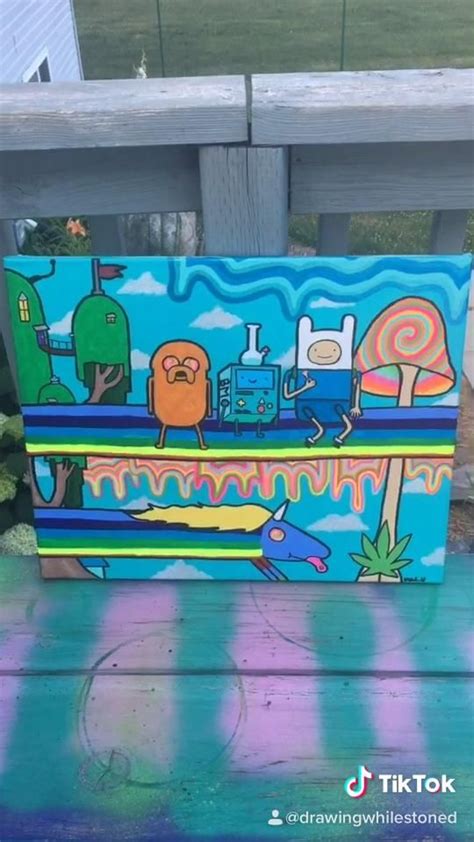 Trippy Adventure Time Themed Painting Video Diy Art Painting Diy