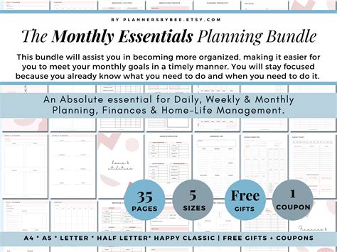 Printable Monthly Planner Monthly Budget Graphic by PlannersByBee ...