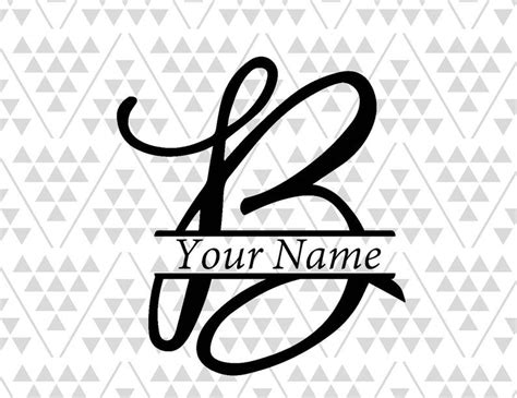 Monogram Letter B, Split Letter B, Silhouette Files, Digital Cut Files ...