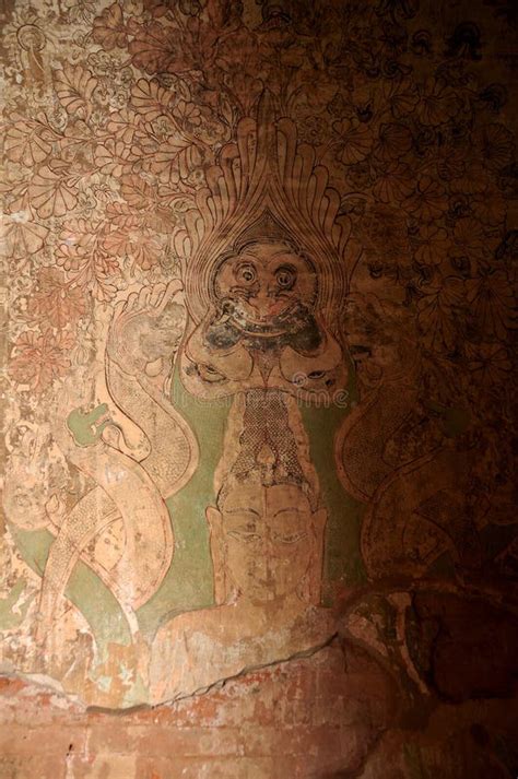 Ancient Ruin Fresco Mural Drawing And Painting On Wall Of Sulamani