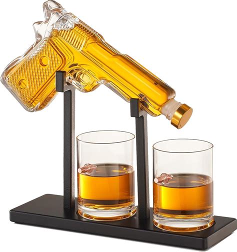 Amazon The Wine Savant AR15 Whiskey Decanter And Glass Set For